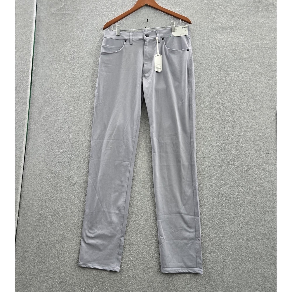 STYLUS Men Pants 32X34 Gray Chino Straight Slim Fit 5 Pocket Stretch Soft NWT